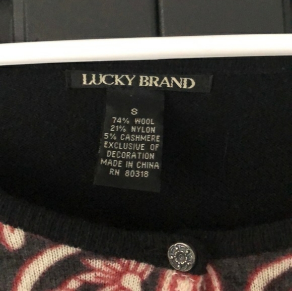 🆕Lucky Brand Y2k Boho Chic Cashmere Wool Blend Dress Black & Red Size Small - Picture 6 of 8